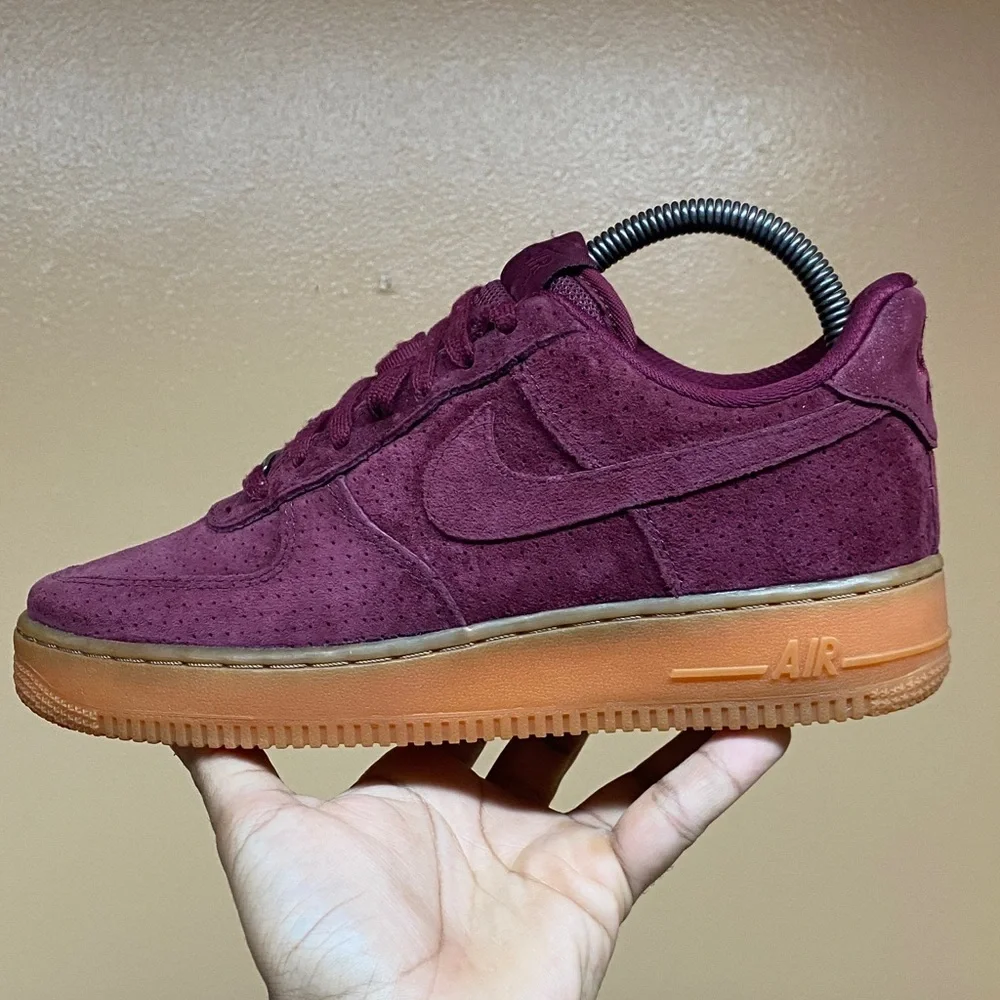 Nike Air Force 1 Low ‘07 Suede “Deep Garnet” 749263-600 Size 8 - Picture 6 of 17